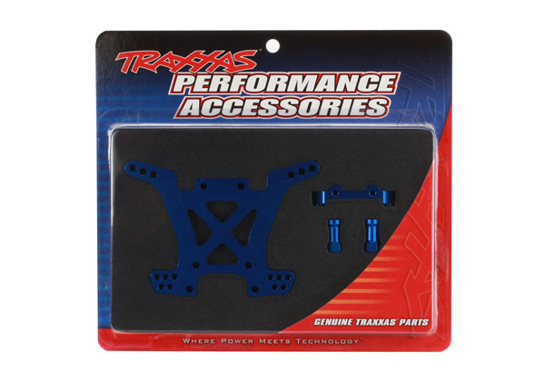 Traxxas Aluminum Rear Shock Tower (Blue) - Click Image to Close
