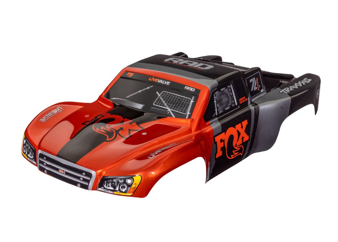 Traxxas Body, Slash VXL 2WD Fox (Painted, Decals Applied) - Click Image to Close