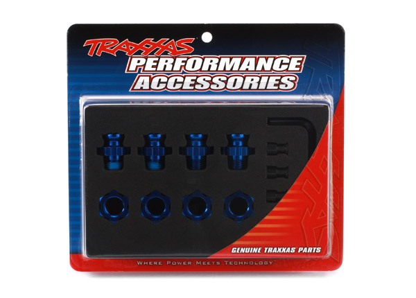 Traxxas Aluminum 17mm Wheel Adapter Set (Blue) (4) - Click Image to Close