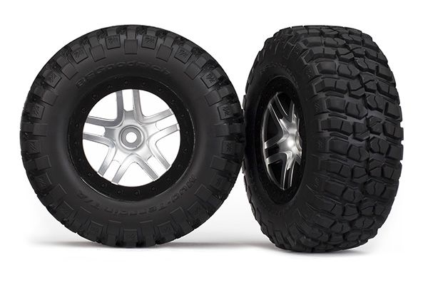 Traxxas Tires & wheels, assembled, glued (SCT Split-Spoke satin