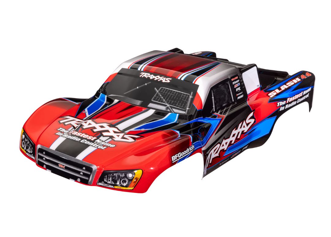 Traxxas Body, Slash 4X4 (Also Fits Slash VXL & Slash 2WD),Red & Blue (Painted, Decals Applied)