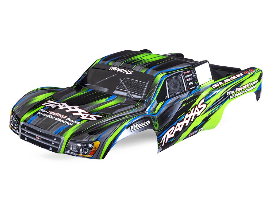 Traxxas Body Slash 4X4 Green (Painted Decals Applied) - Click Image to Close