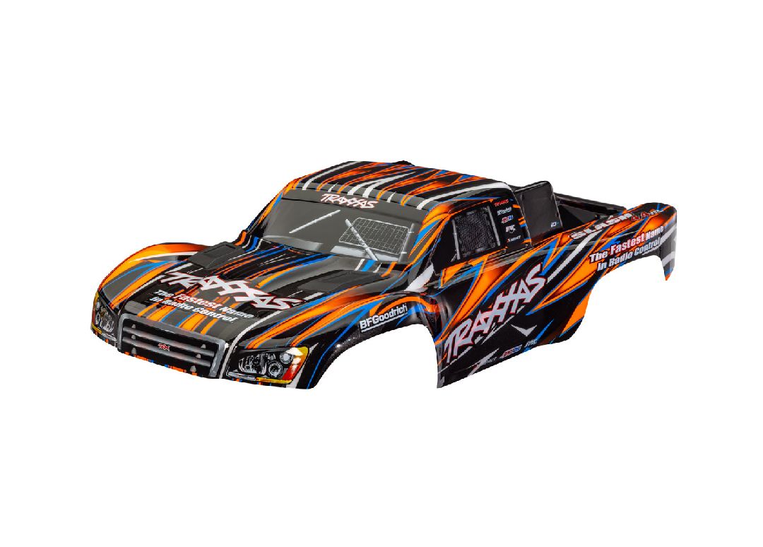 Traxxas Body, Slash 4X4, orange (painted, w/decals, clipless)