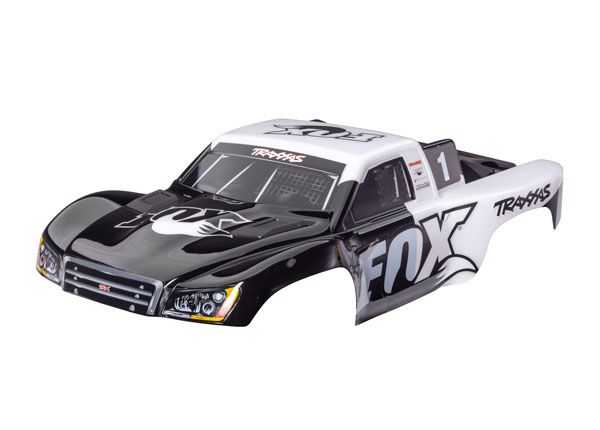 Traxxas Body, Slash® 4X4 (also fits Slash® VXL & Slash® 2WD),Fox® Edition (painted, decals applied) (assembled with front & rear latches for clipless mounting)