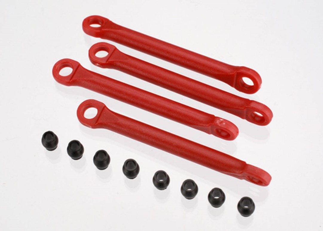 Traxxas Aluminum Push Rod Set (molded composite)(Red) (4) Hollow - Click Image to Close
