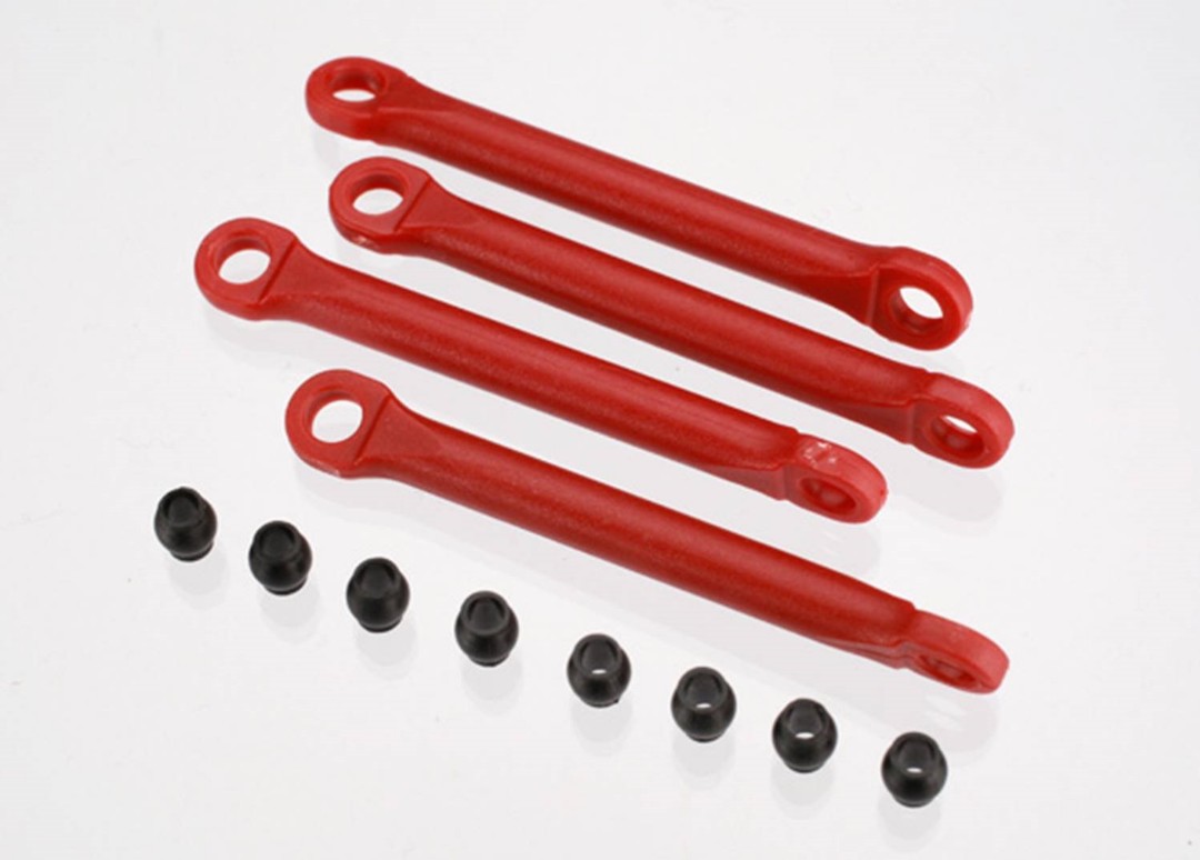 Traxxas Aluminum Push Rod Set (molded composite)(Red) (4) Hollow balls (8)