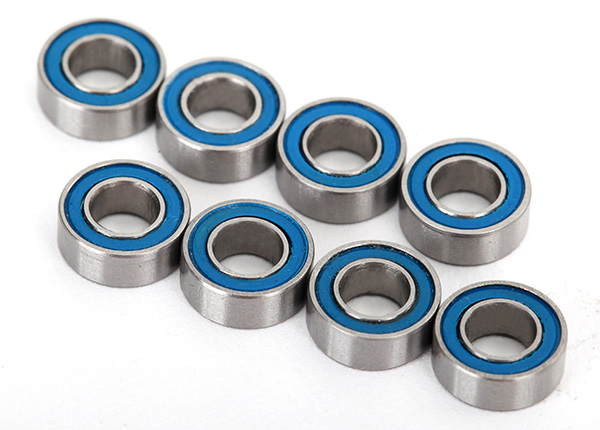 Traxxas Ball bearings, blue rubber sealed (4x8x3mm) (8) - Click Image to Close