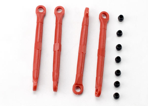 Traxxas Toe link, front & rear (molded composite) (red) (4)/ hol