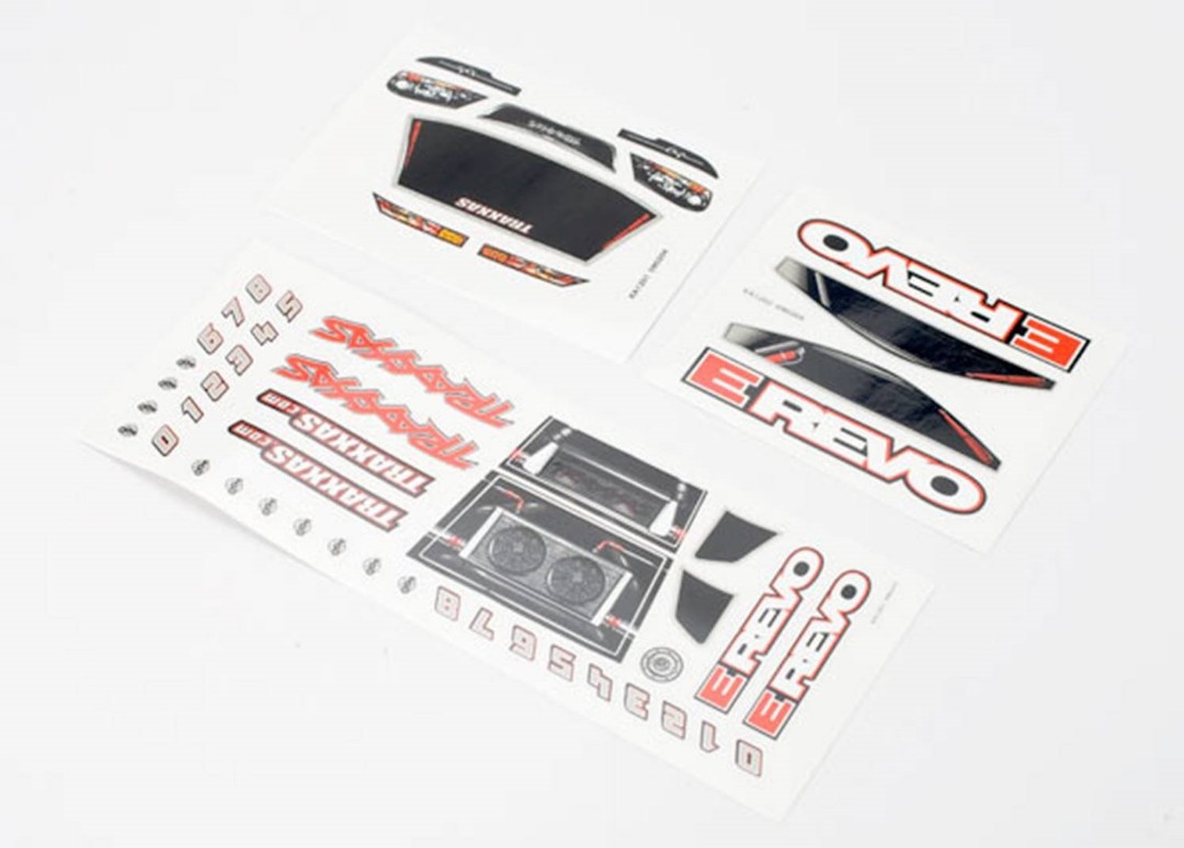 Traxxas Decal Sheets, 1/16 E-Revo - Click Image to Close