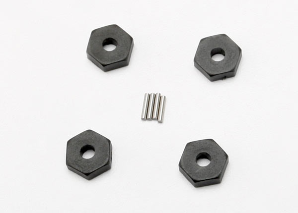 Traxxas Wheel hubs, hex (4)/ axle pins (1.5x8mm) (4) - Click Image to Close