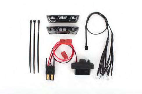 Traxxas LED light kit, 1/16 E-Revo (includes power supply, front & rear bumpers, light harness (4 clear, 4 red),wire ties)