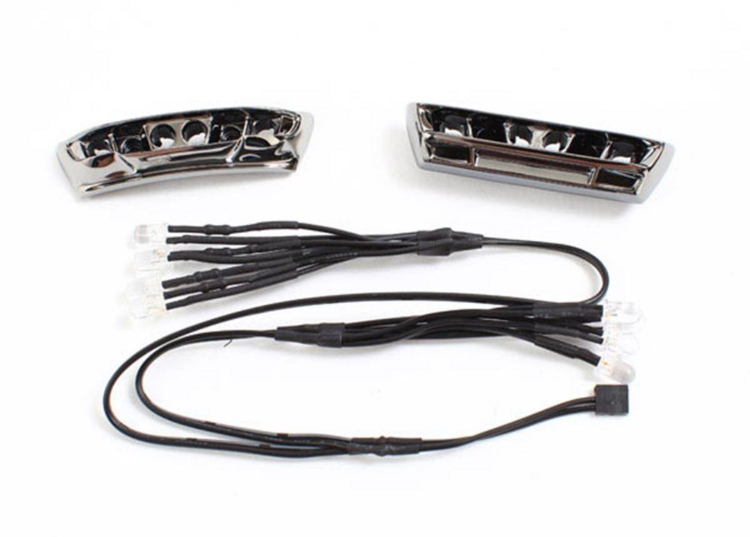 Traxxas LED Lights, Light Harness (4 Clear, 4 Red)/Bumpers, Front & Rear/Wire Ties (3) (requires power supply TRA7286)