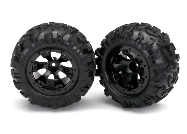 Traxxas Tires and wheels, assembled, glued (Geode black beadlock - Click Image to Close