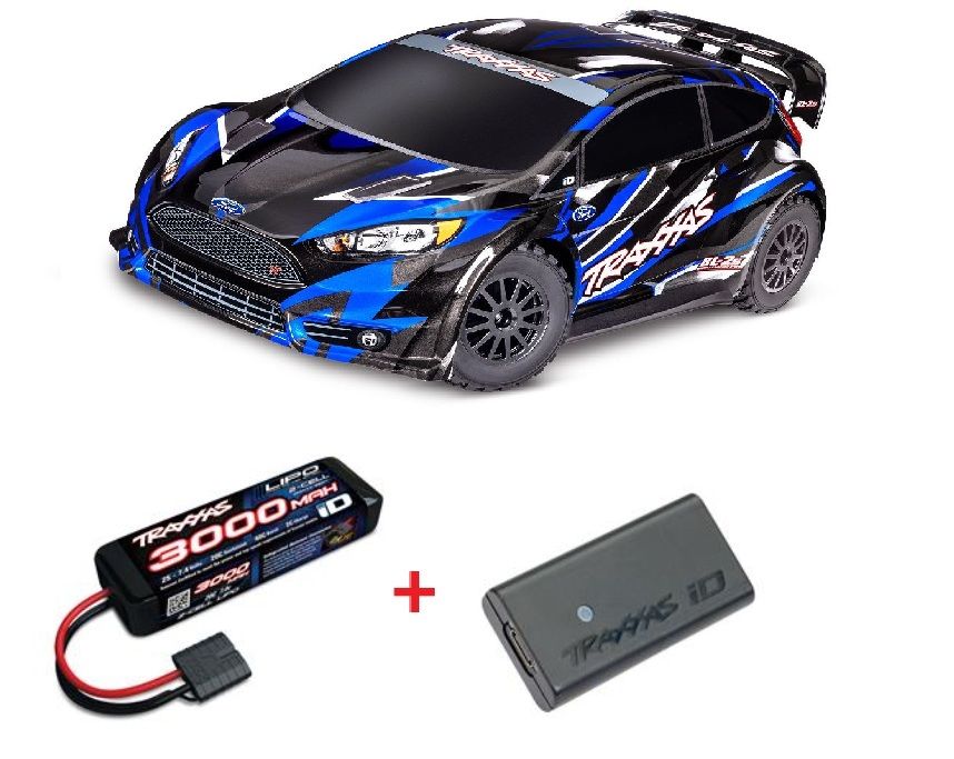 Traxxas Fiesta ST Rally 1/10 AWD Rally Car RTR with TQ 2.4GHz Radio System and BL-2s ESC (Fwd/Rev)Requires Battery and Charger - BLUE