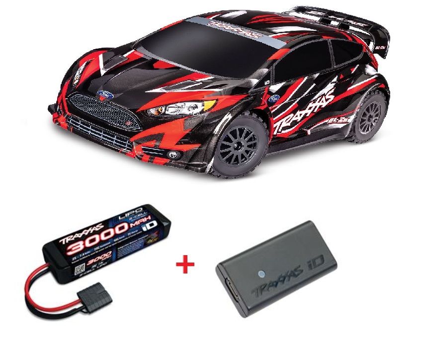 Traxxas Fiesta ST Rally 1/10 AWD Rally Car RTR with TQ 2.4GHz Radio System and BL-2s ESC (Fwd/Rev)Requires Battery and Charger - RED