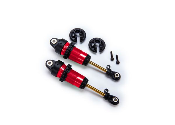 Traxxas Shocks, GTR long red-anodized, PTFE-coated bodies with TiN shafts (fully assembled, without springs) (2)