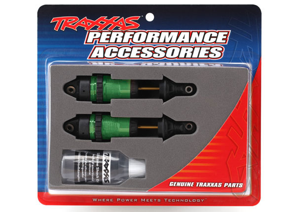 Traxxas Shocks, GTR long green-anodized, PTFE-coated bodies with TiN shafts (fully assembled, without springs) (2)