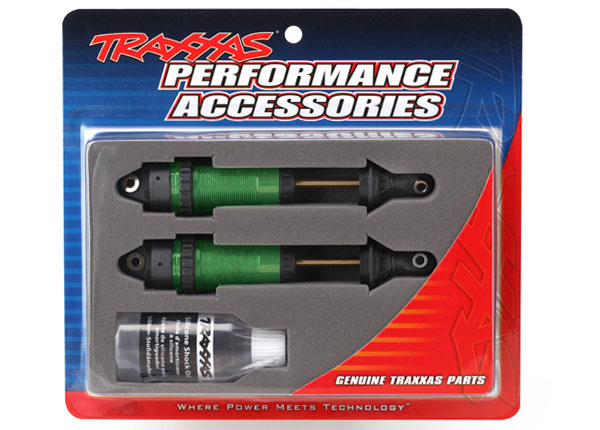 Traxxas Shocks, GTR xx-long green-anodized, PTFE-coated bodies w