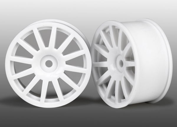 Traxxas LaTrax Tires Wheels, 12-spoke (white) (2) - Click Image to Close