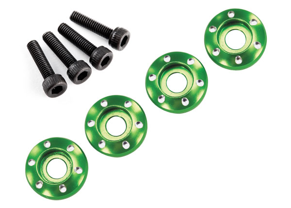 LaTrax Aluminum Wheel Nut Washer (Green) (4)
