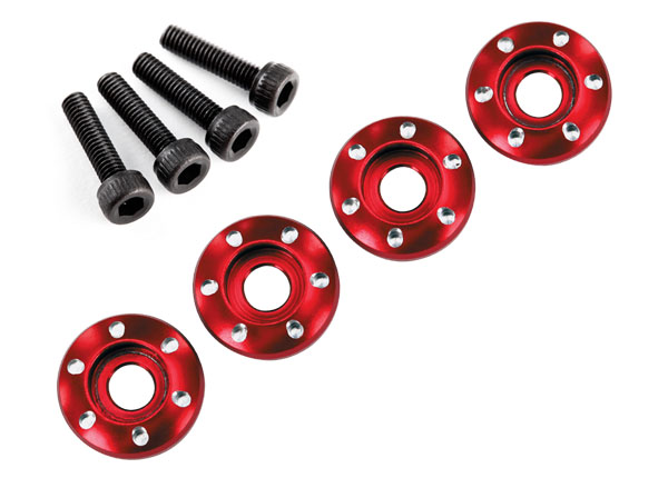 LaTrax Aluminum Wheel Nut Washer (Red) (4) - Click Image to Close