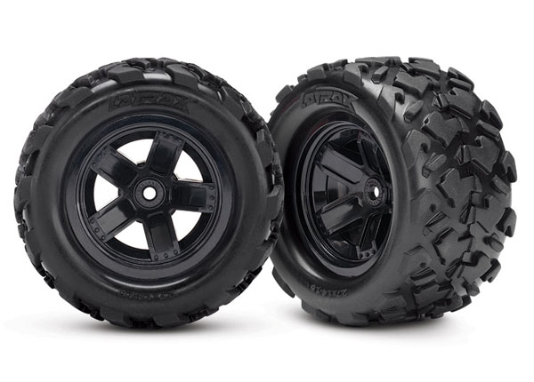 LaTrax Assembled Teton 5-Spoke Wheels & Tires (2)