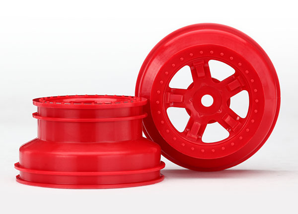 Traxxas Wheels, Sct Red, Beadlock Style, Dual Profile (1.8