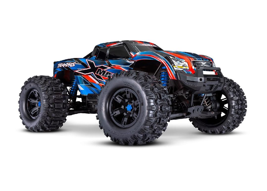 Traxxas X-Maxx: VXL-8s Brushless Electric Monster Truck with Sledgehammer Belted Tires, TQi Traxxas Link Enabled 2.4GHz Radio System & Traxxas Stability Management (TSM) - Blue