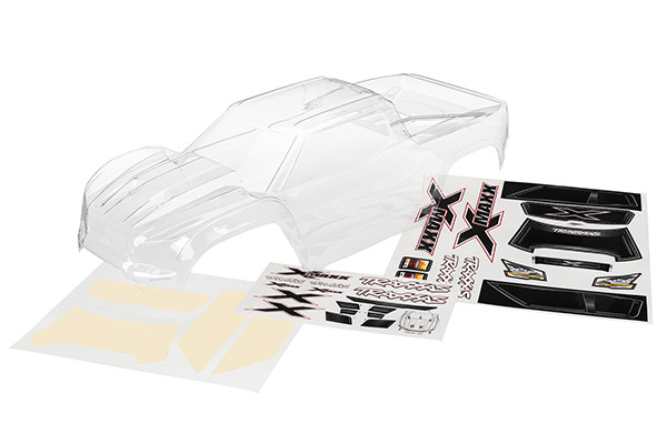 Traxxas Body, X-Maxx (clear, trimmed, requires painting)/ window masks/ decal sheet