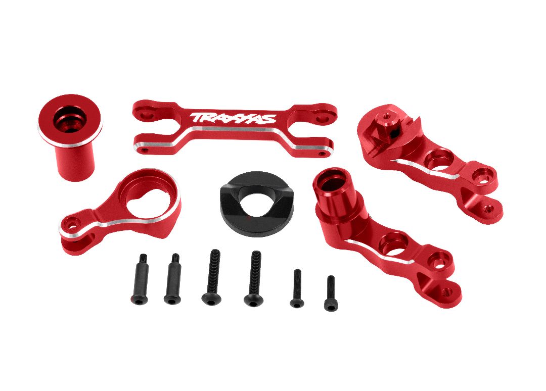 Traxxas Steering Bellcranks (Left & Right)/ Draglink (6061-T6 Aluminum Red-Anodized) (Fits X-Maxx)