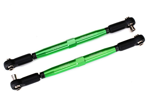 Traxxas Toe links, X-Maxx (TUBES green-anodized, 7075-T6 aluminum, stronger than titanium) (157mm) (2)/ rod ends, assembled with steel hollow balls (4)/ aluminum wrench, 10mm (1)