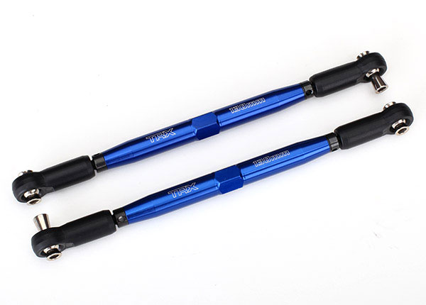 Traxxas Toe links, X-Maxx (TUBES blue-anodized, 7075-T6 aluminum - Click Image to Close