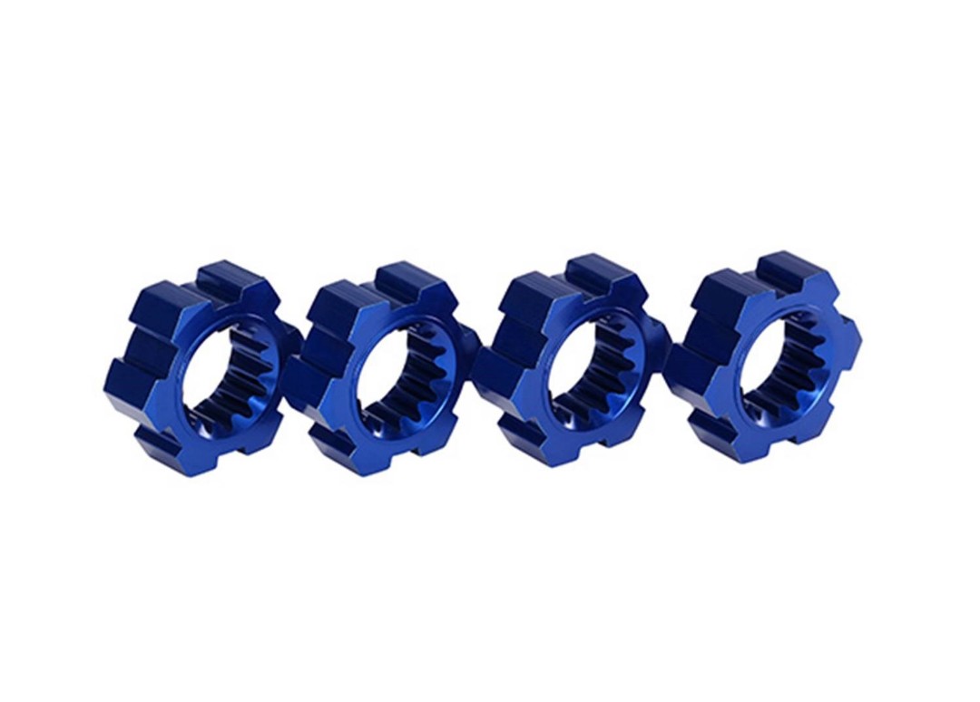 Traxxas Wheel hubs, hex, aluminum (blue-anodized) (4) - Click Image to Close