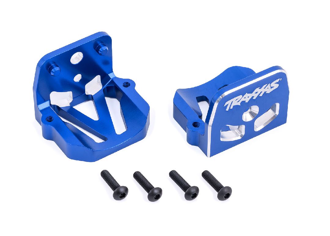 Traxxas Motor Mounts 6061-T6 Aluminum (Blue) (Front & Rear) - Click Image to Close