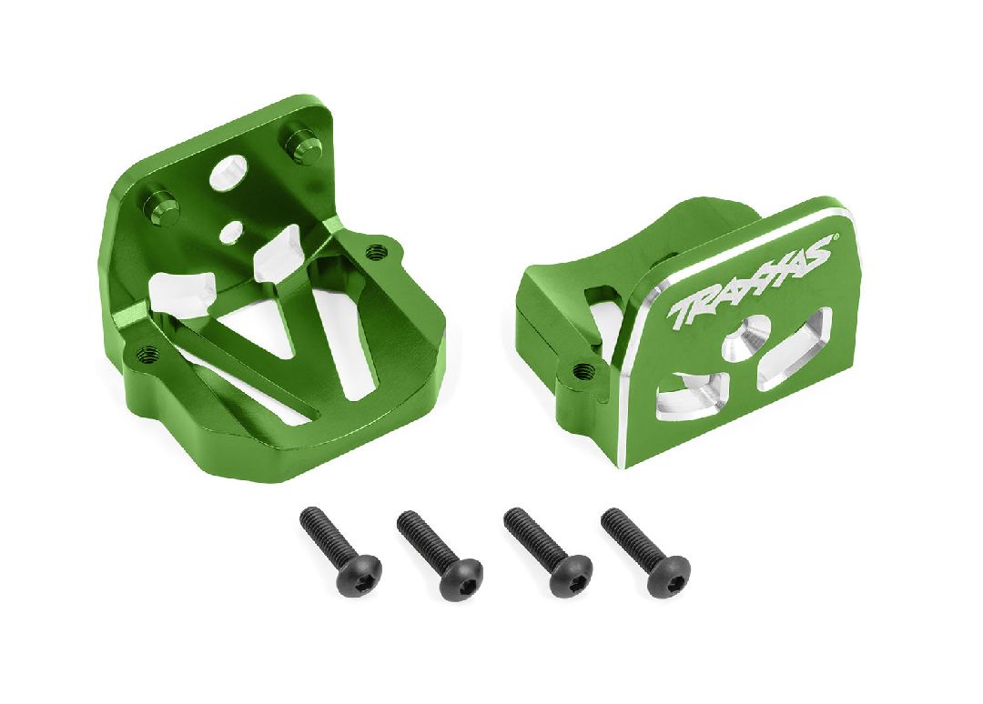 Traxxas Motor Mounts 6061-T6 Aluminum (Green) (Front & Rear)