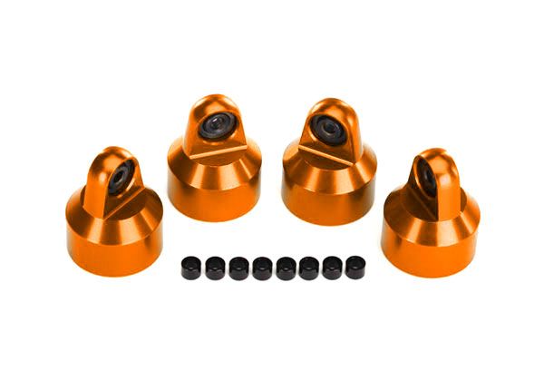 Traxxas Shock Caps Aluminum (Orange) GTX Shocks (4)/ Spacers (8)