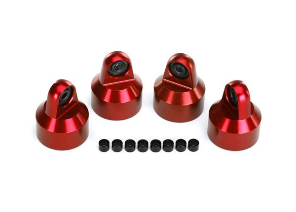 Traxxas X-Maxx GTX Shock Cap aluminum (red-anodized),GTX shocks (4)/ spaces (8)