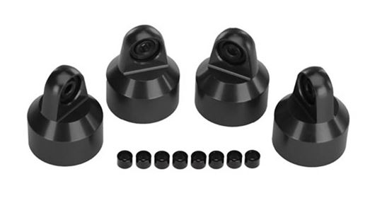 Traxxas Shock caps, aluminum (hard-anodized, PTFE-coated),GTX shocks (4)/ spacers (8)