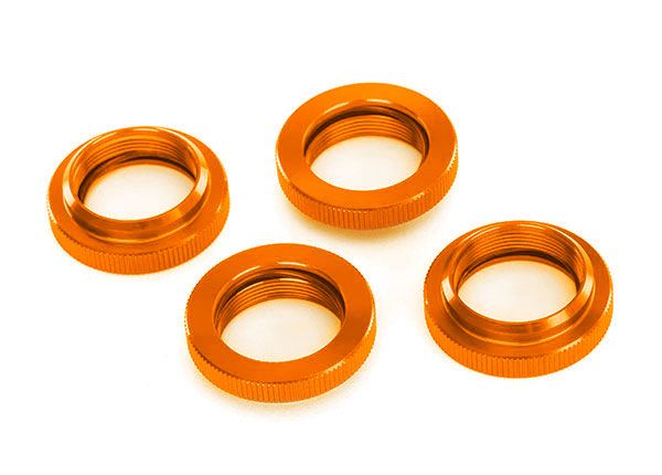 Traxxas Spring Retainer (Adjuster) Orange-Anodized Aluminum GTX Shocks (4) (Assembled With O-Ring)