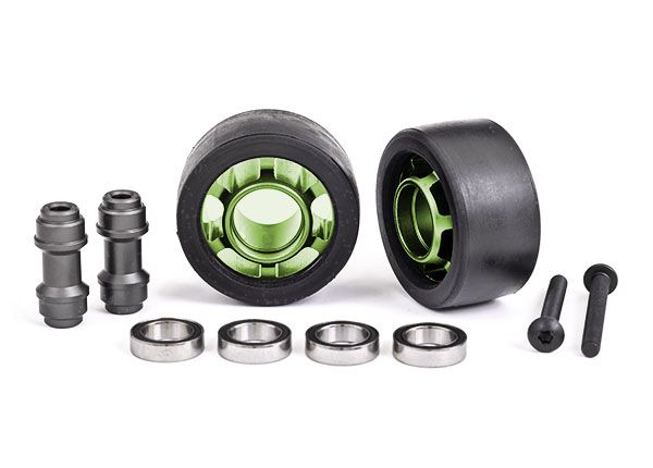 Traxxas Wheels, Wheelie Bar, 6061-T6 Aluminum (Green) (2)