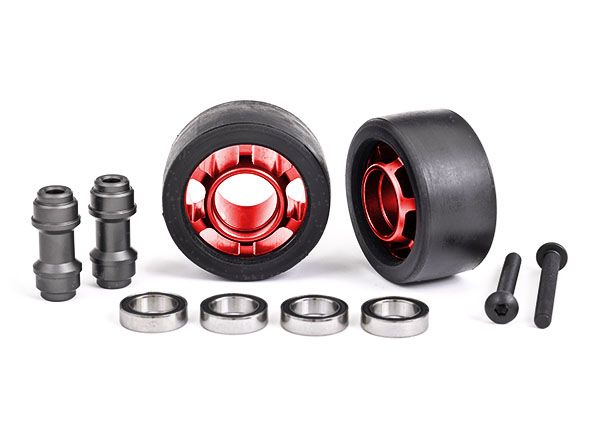 Traxxas Wheels, Wheelie Bar, 6061-T6 Aluminum (Red) (2)