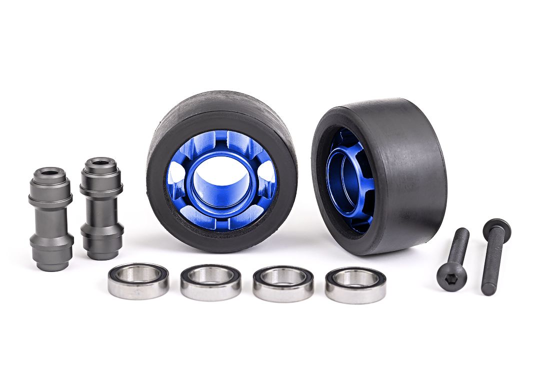 Traxxas Wheels, Wheelie Bar, 6061-T6 Aluminum (Blue) (2)