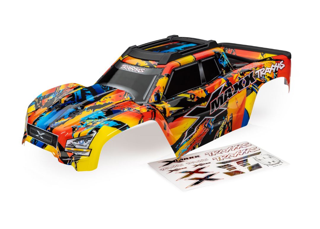 Traxxas Body, X-Maxx, Solar Flare (painted, decals applied) - Click Image to Close