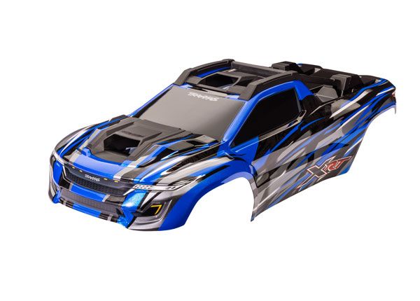 Traxxas Body, XRT, Blue (Painted, Decals Applied) (Assembled With Front & Rear Body Supports For Clipless Mounting, Roof & Hood Skid Pads)