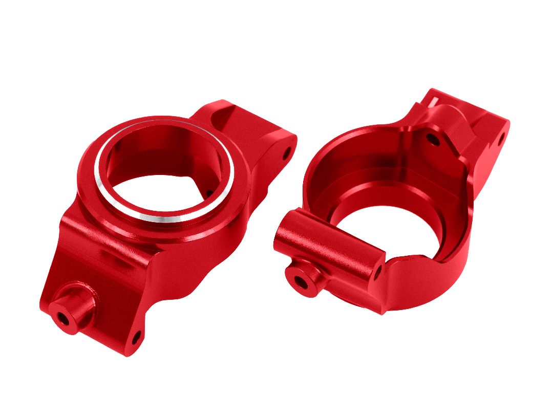 Traxxas Caster Blocks (C-Hubs) 6061-T6 Aluminum (Red-Anodized) Left & Right