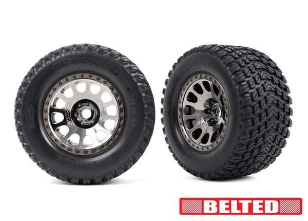 Traxxas Premount XRT® Black Chrome with Gravix™ Belted Tires