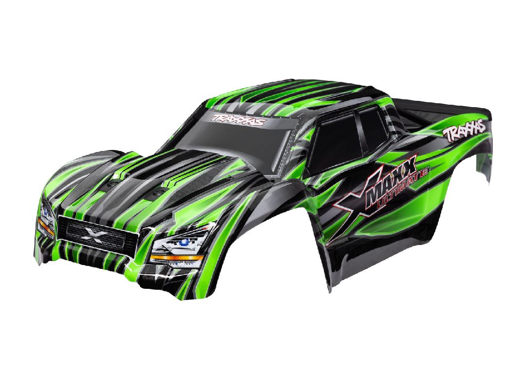 Traxxas Body, X-Maxx Ultimate, green (painted, decals applied) - Click Image to Close