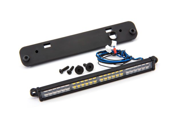 Traxxas LED light bar, rear, red (with white reverse light) (high-voltage) (24 red LEDs, 24 white LEDs, 100mm wide)/ light bar mount (fits #7711 body)