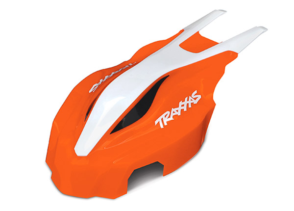 Traxxas Canopy, front, orange/white, Aton - Click Image to Close