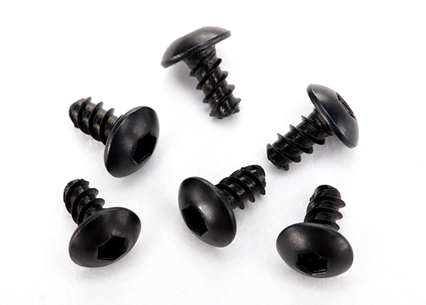 Traxxas Screws, 2.6x5mm button-head, self-tapping (hex drive) (6 - Click Image to Close